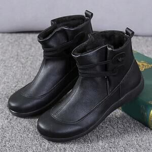 Ankle Boots Round Toe Casual Comfortable Lightweight Black Size 6.5US /37CN